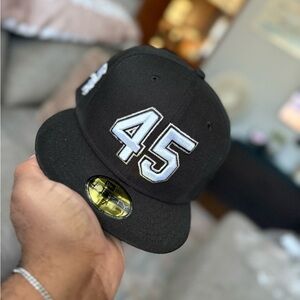 New Era Black Cap with 45 Embroidery